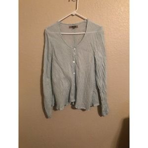 Flax Women’s Light Blue Linen Top Size Medium